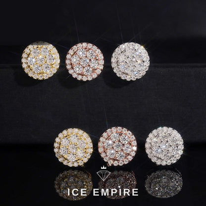 Iced Out Baguette Rose Gold Plated Moissanite Stud Earrings