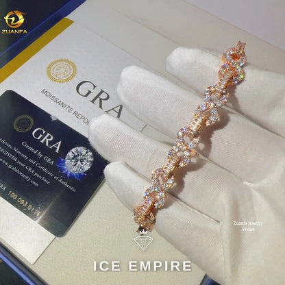 Iced Out 925 Silver Moissanite Cuban Chain