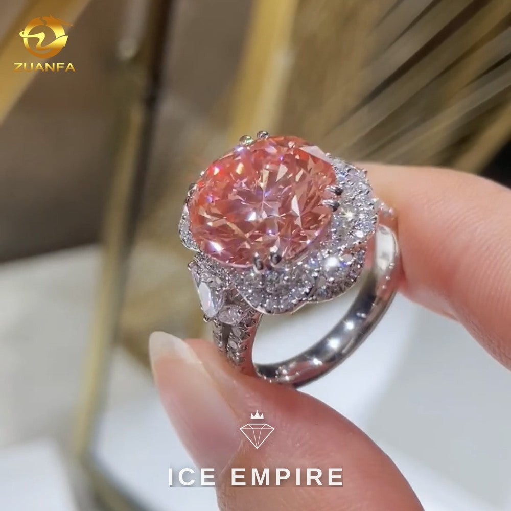 Iced Out 10K Gold Lab Grown Diamond Ring