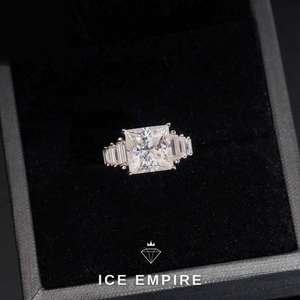 Iced Out 18K Gold Moissanite Wedding Band