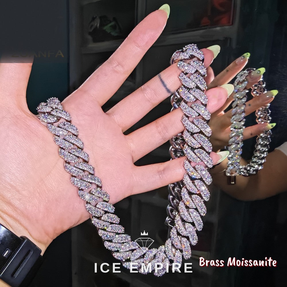 Iced Out Rose Gold Plated Moissanite Cuban Chain