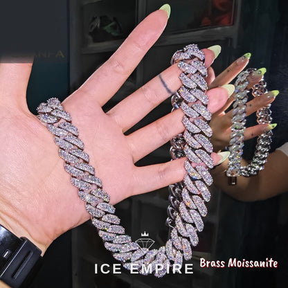 Iced Out Rose Gold Plated Moissanite Cuban Chain