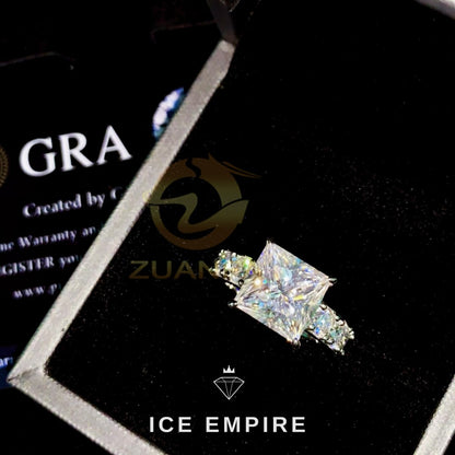 Iced Out Rose Gold Plated Moissanite Engagement Ring