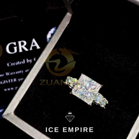 Iced Out Rose Gold Plated Moissanite Engagement Ring