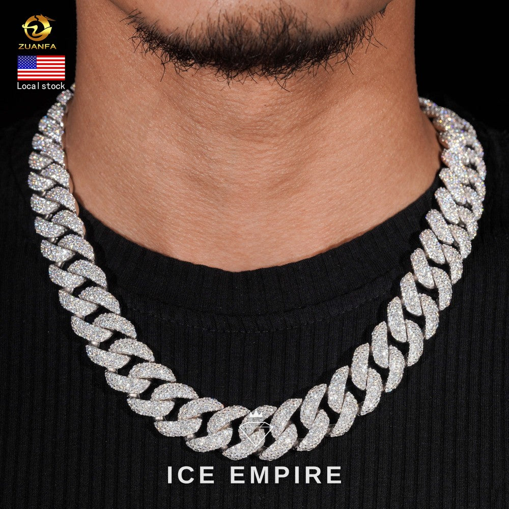 Iced Out Rose Gold Plated Moissanite Cuban Chain