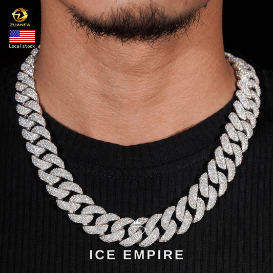 Iced Out Rose Gold Plated Moissanite Cuban Chain