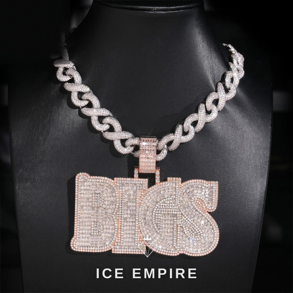 Iced Out Rose Gold Plated Moissanite Pendant