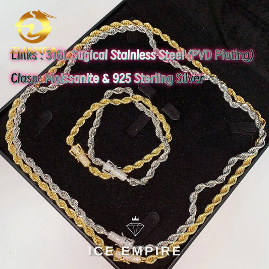 Iced Out Rose Gold Plated Moissanite Cuban Chain
