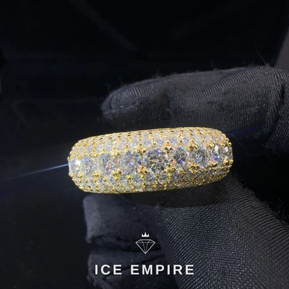 Iced Out Gold Plated Moissanite Engagement Ring