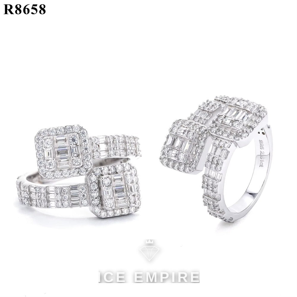 Iced Out Heart 925 Silver Moissanite Ring