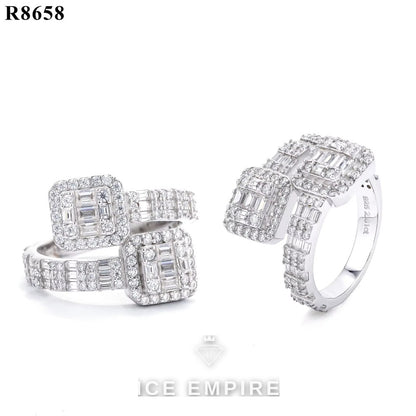 Iced Out Heart 925 Silver Moissanite Ring