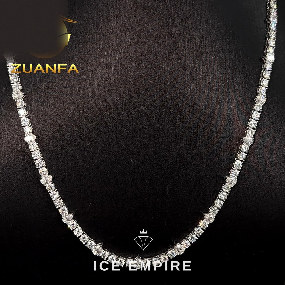 Iced Out 925 Silver Moissanite Tennis Chain