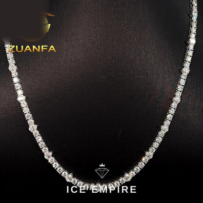 Iced Out 925 Silver Moissanite Tennis Chain