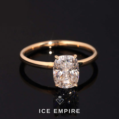 Iced Out 14K Gold Moissanite Engagement Ring