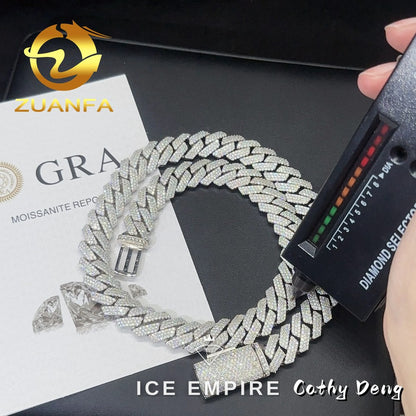 Iced Out Rose Gold Plated Moissanite Cuban Chain