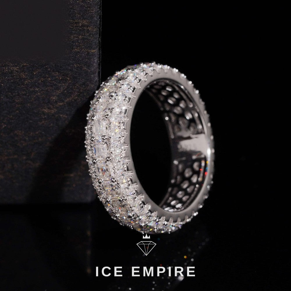 Iced Out 925 Silver Moissanite Ring