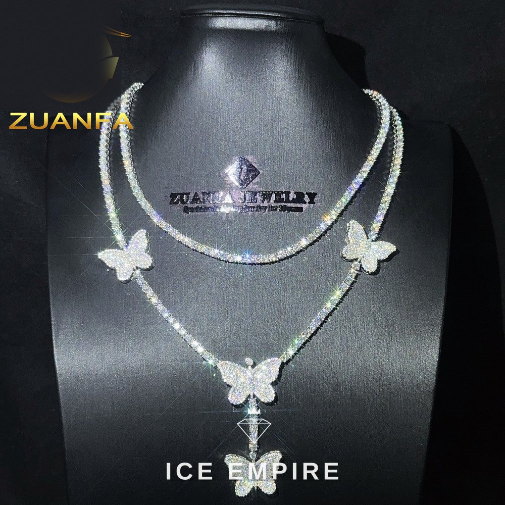 Iced Out Rose Gold Plated Moissanite Cuban Chain