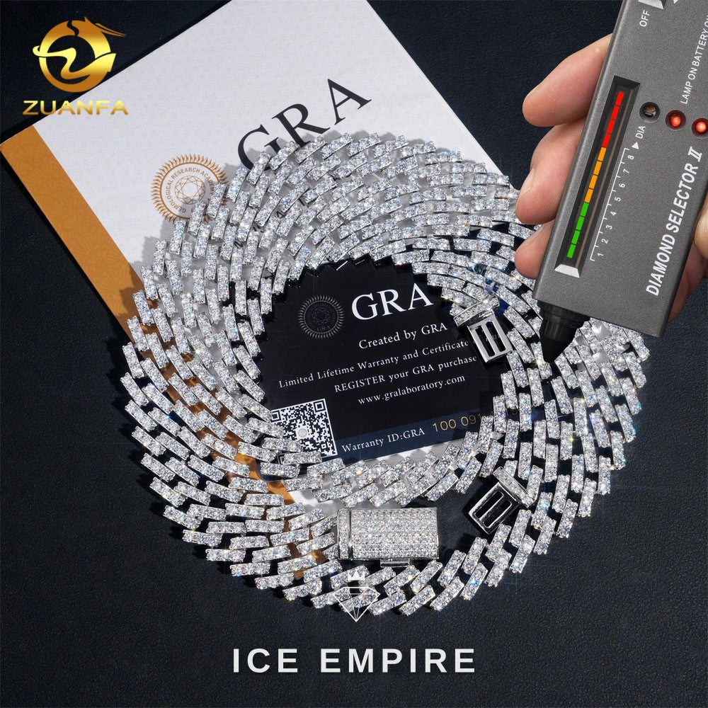 Iced Out Rose Gold Plated Moissanite Cuban Chain