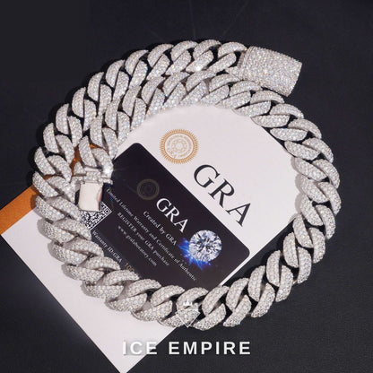 Iced Out Rose Gold Moissanite Cuban Chain