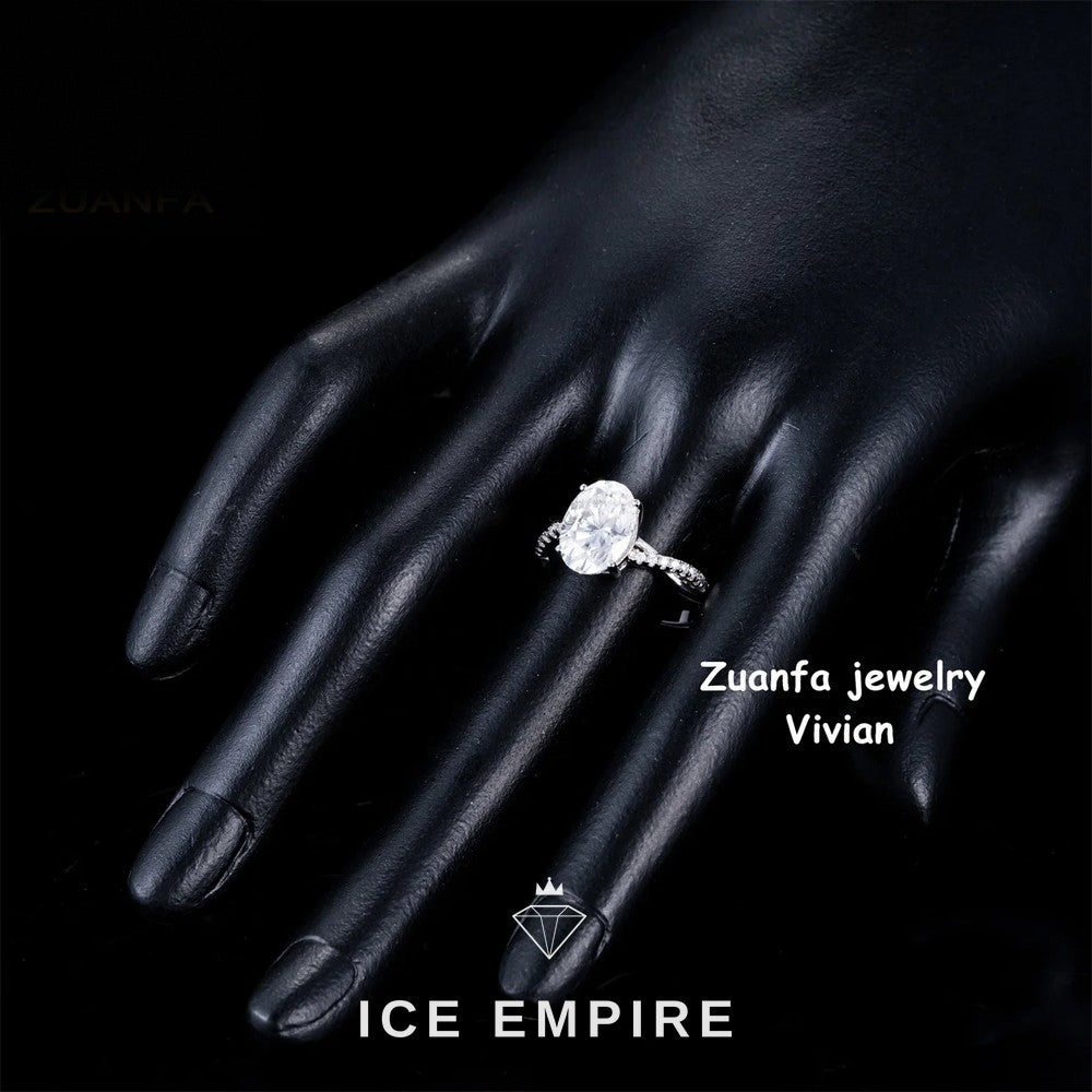 Iced Out 925 Silver Moissanite Ring