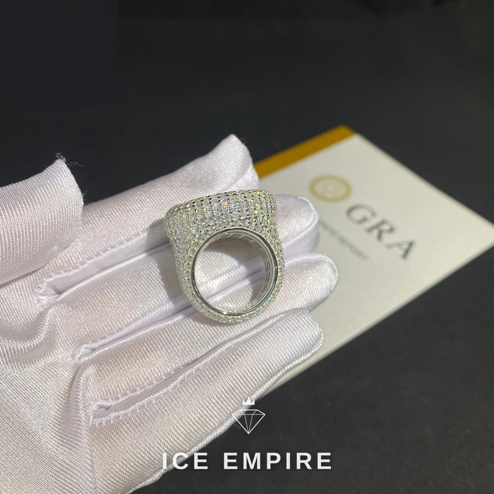 Iced Out Baguette 925 Silver Moissanite Ring