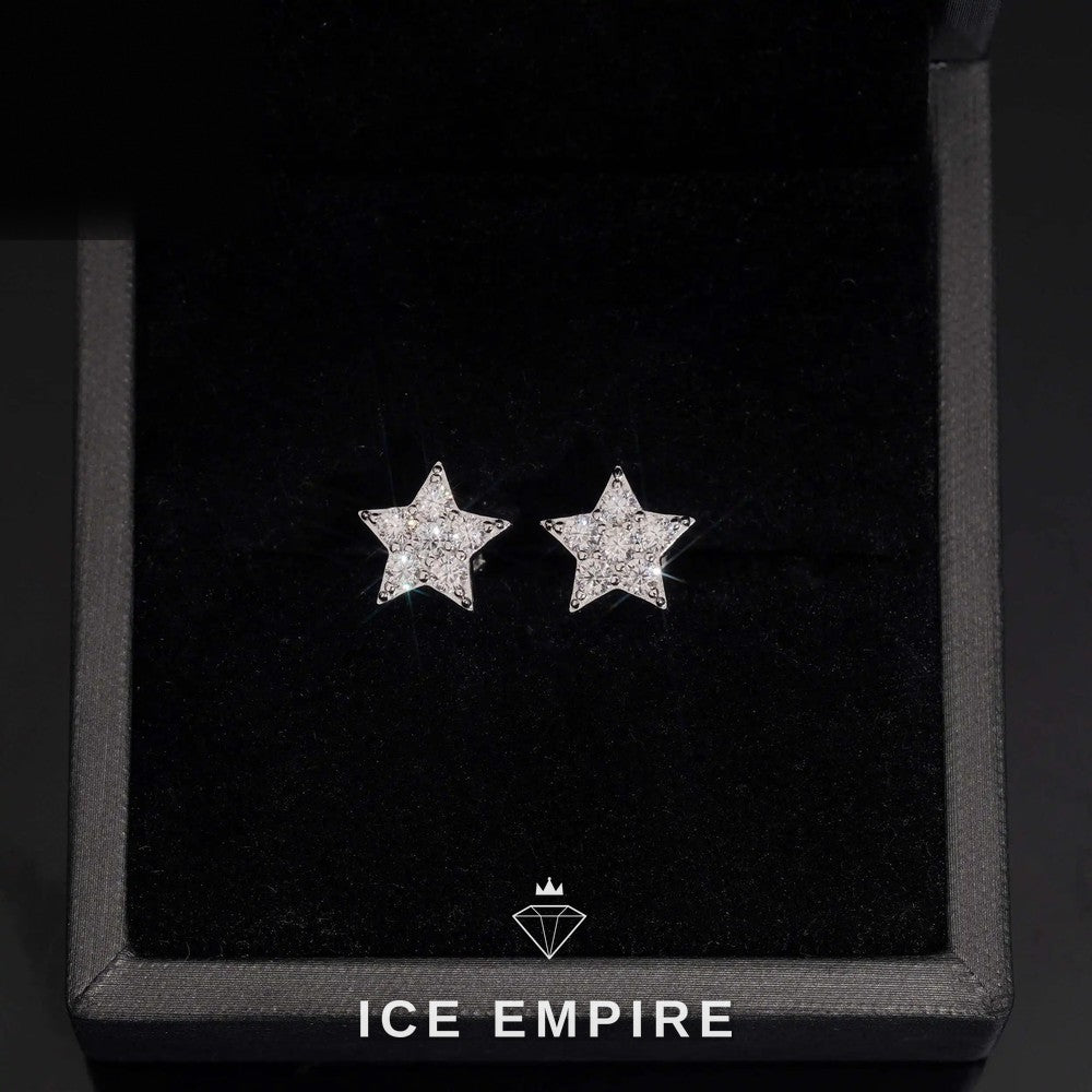 Iced Out 925 Silver Moissanite Stud Earrings
