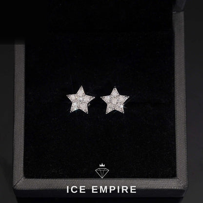 Iced Out 925 Silver Moissanite Stud Earrings