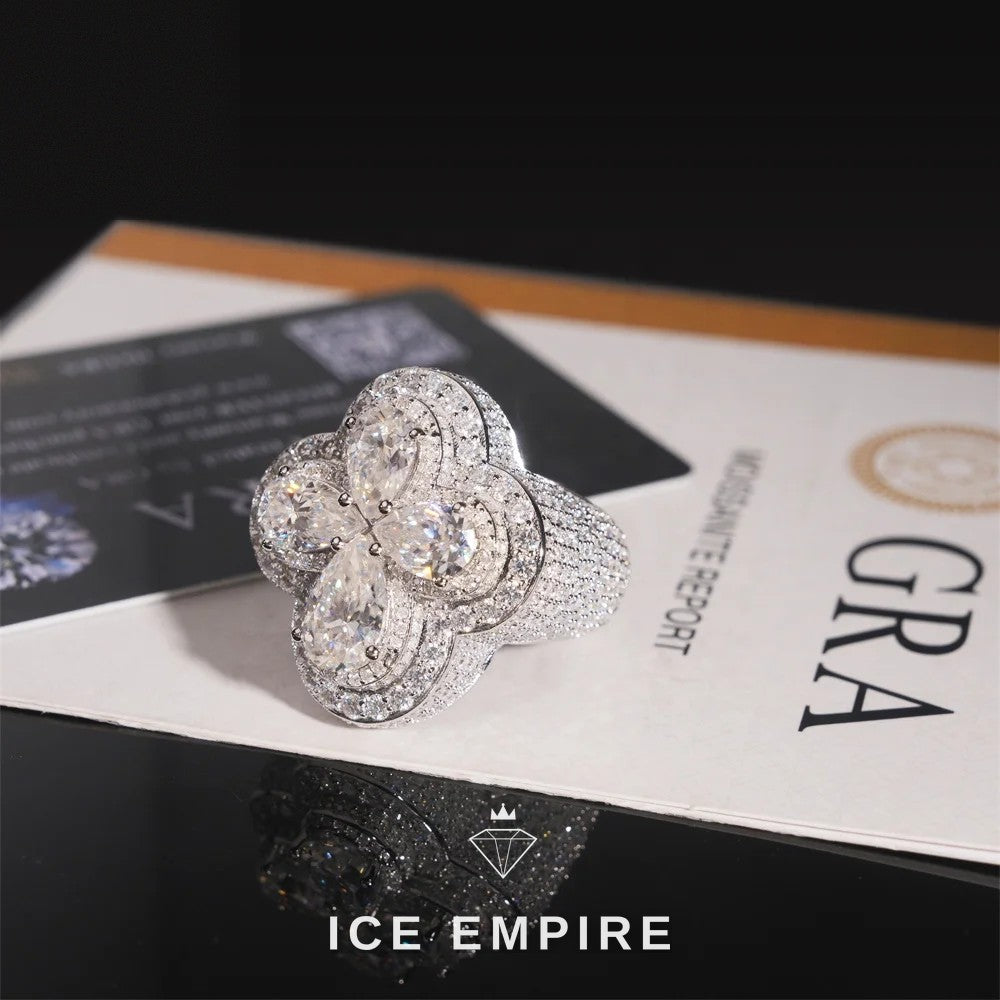 Iced Out Cross 925 Silver Moissanite Ring