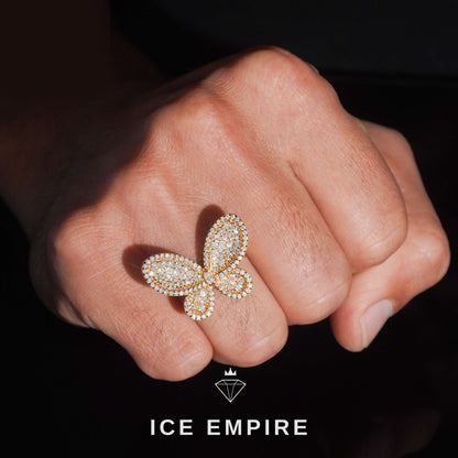 Iced Out Rose Gold Plated Moissanite Ring