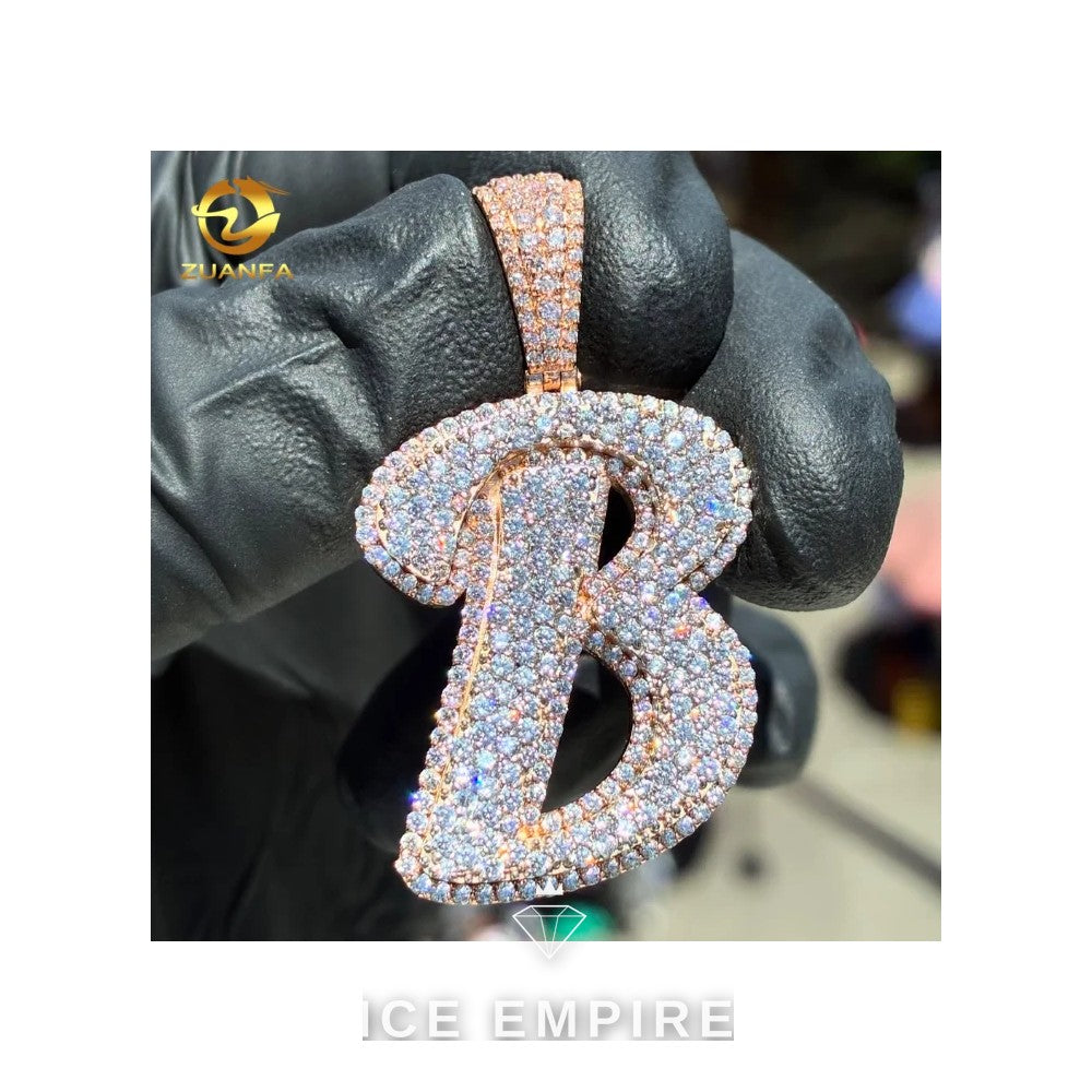 Iced Out Rose Gold Plated Moissanite Pendant