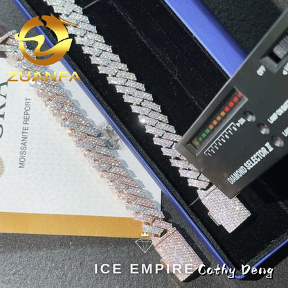 Iced Out Rose Gold Plated Moissanite Cuban Chain