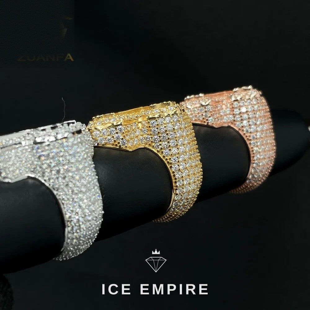 Iced Out Cross 925 Silver Moissanite Ring