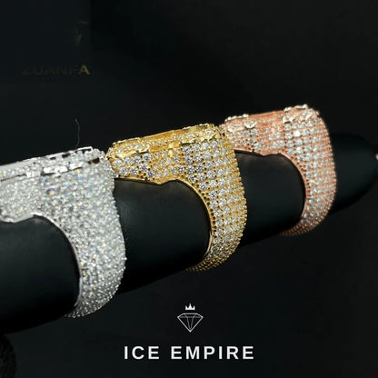 Iced Out Cross 925 Silver Moissanite Ring