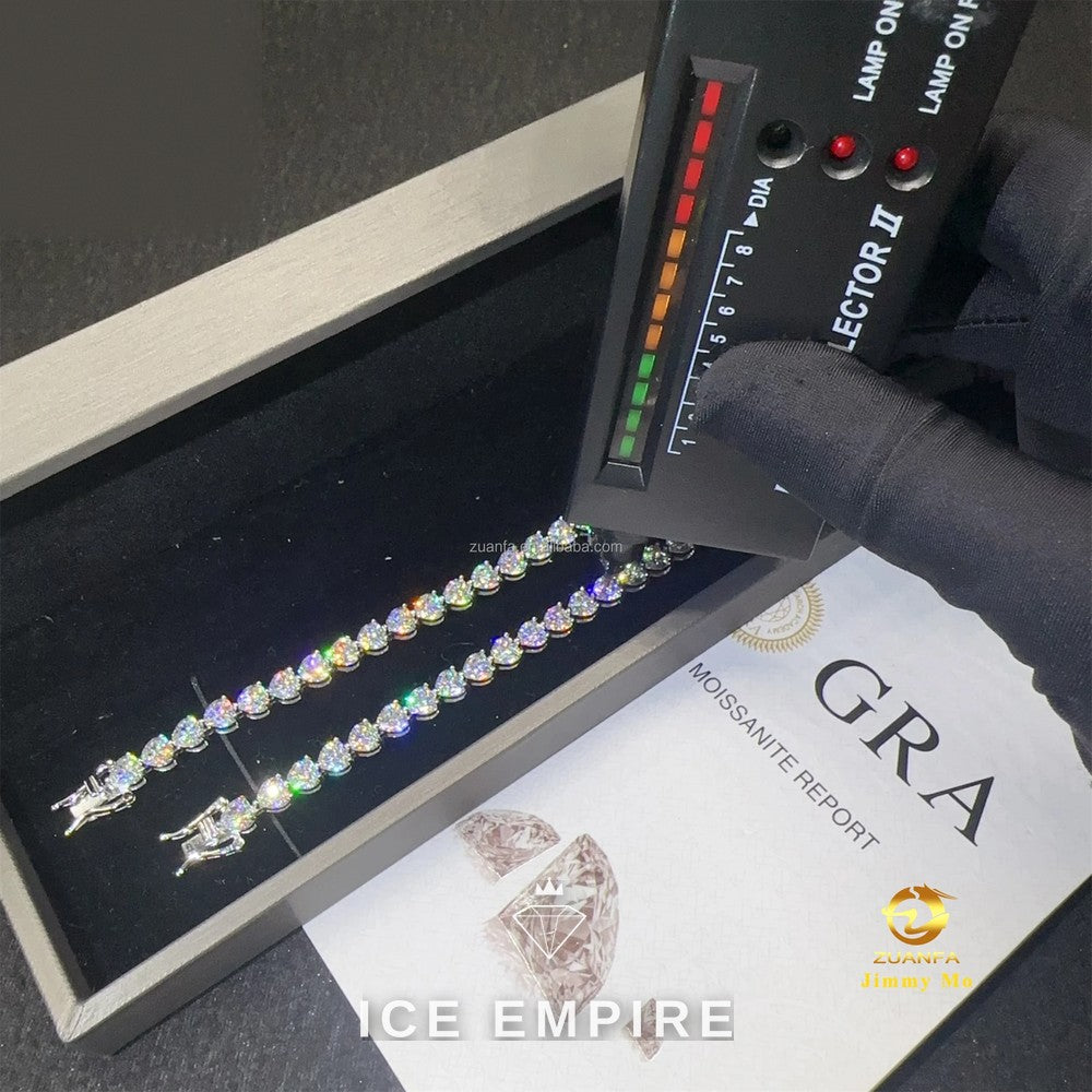 Iced Out Heart Gold Plated Moissanite Tennis Chain