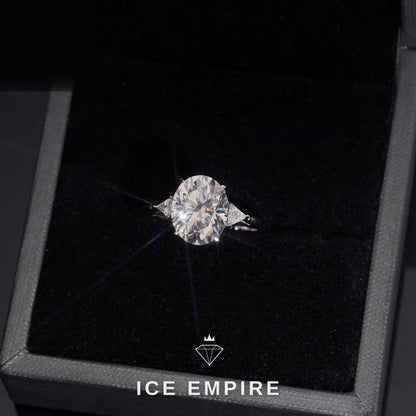 Iced Out 925 Silver Moissanite Engagement Ring