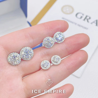 Iced Out 925 Silver Moissanite Stud Earrings