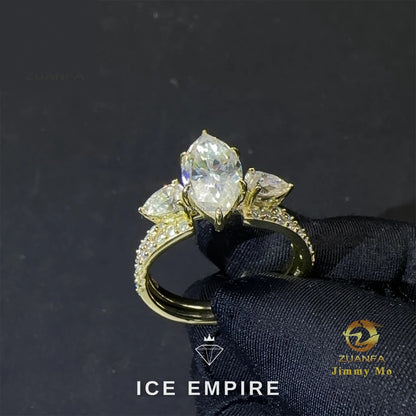 Iced Out 14K Gold Lab Grown Diamond Engagement Ring