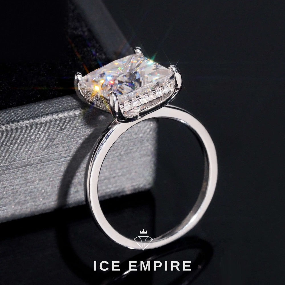 Iced Out Rose Gold Plated Moissanite Wedding Band