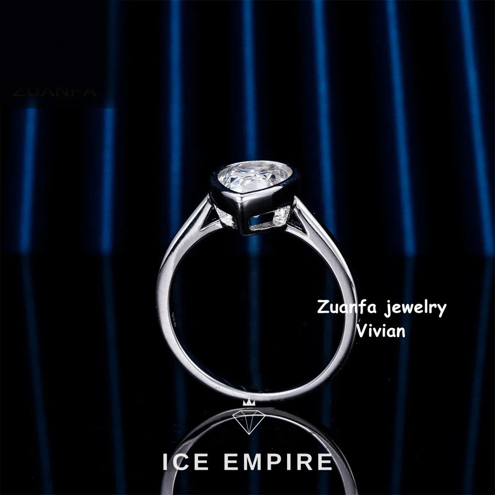 Iced Out 925 Silver Moissanite Ring