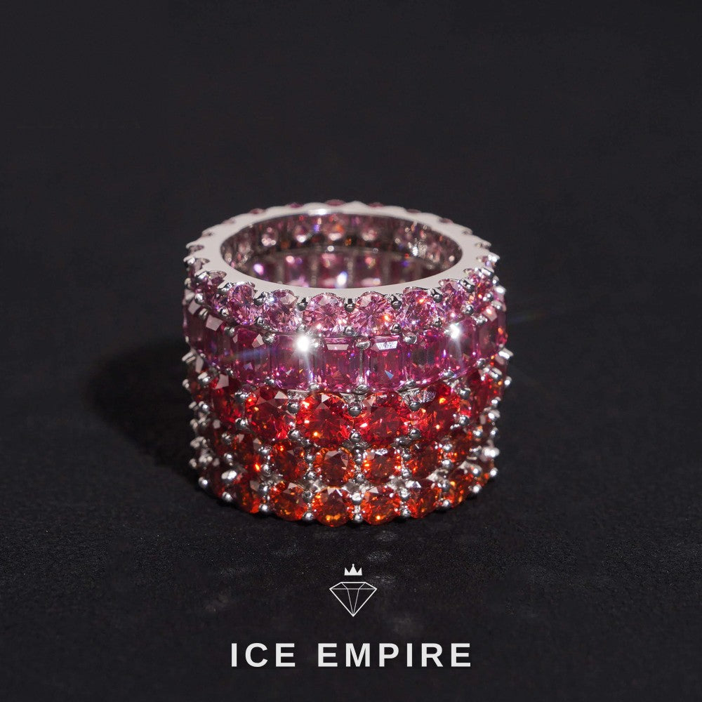 Iced Out Rose Gold Plated Moissanite Ring