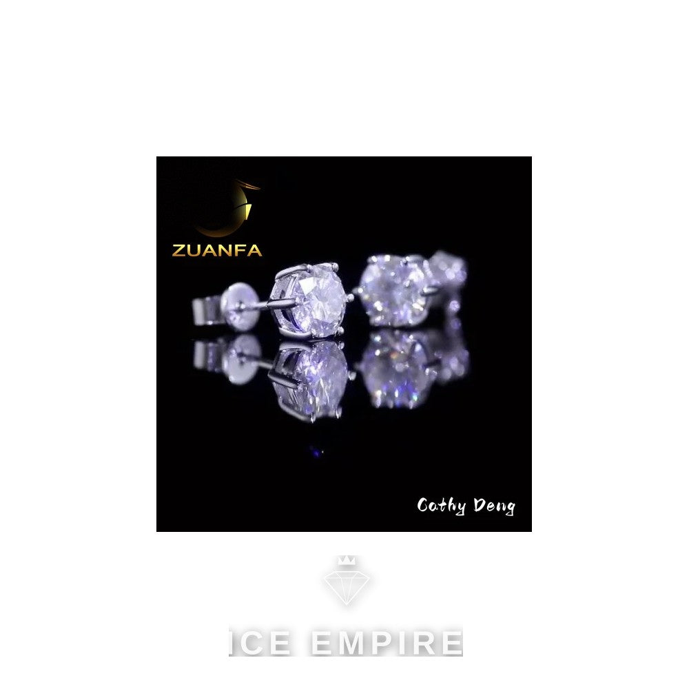 Iced Out 18K Gold Moissanite Earrings