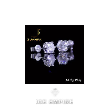 Iced Out 18K Gold Moissanite Earrings