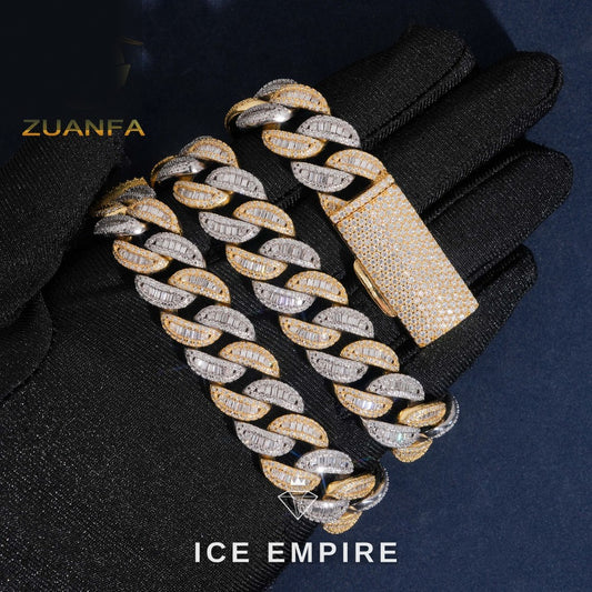 Iced Out Rose Gold Plated Moissanite Cuban Chain