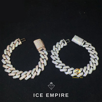 Iced Out Gold Plated Moissanite Cuban Chain