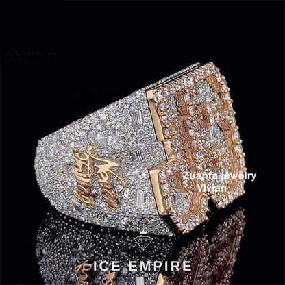Iced Out 925 Silver Moissanite Ring