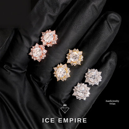Iced Out 925 Silver Moissanite Earrings