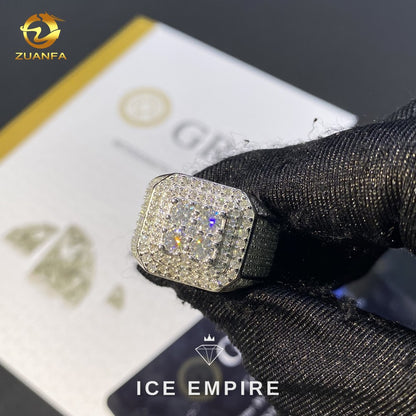 Iced Out 925 Silver Moissanite Ring