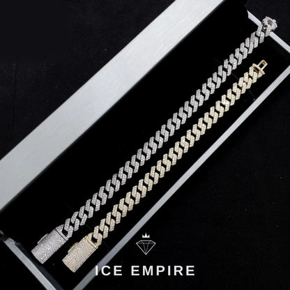 Iced Out 925 Silver Moissanite Cuban Chain