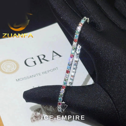 Iced Out 925 Silver Moissanite Tennis Chain