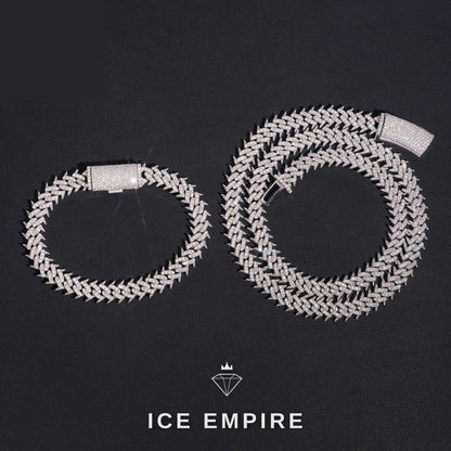 Iced Out 925 Silver Moissanite Cuban Chain